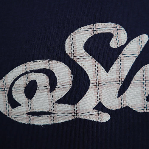BEIGE SCRIPT T-SHIRT BLUE