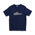 BEIGE SCRIPT T-SHIRT BLUE