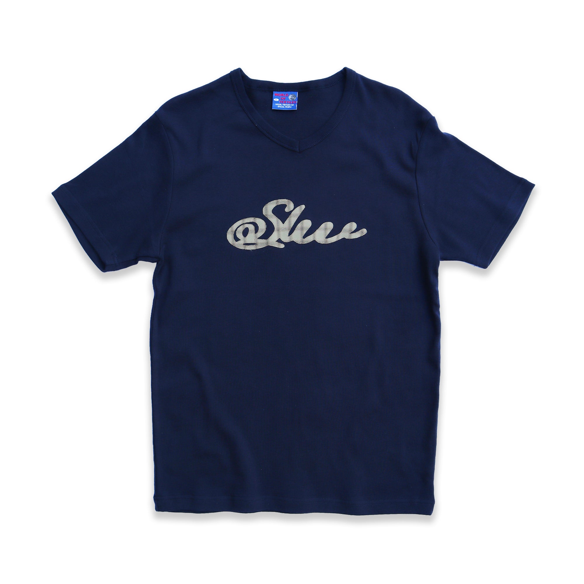 BEIGE SCRIPT T-SHIRT BLUE