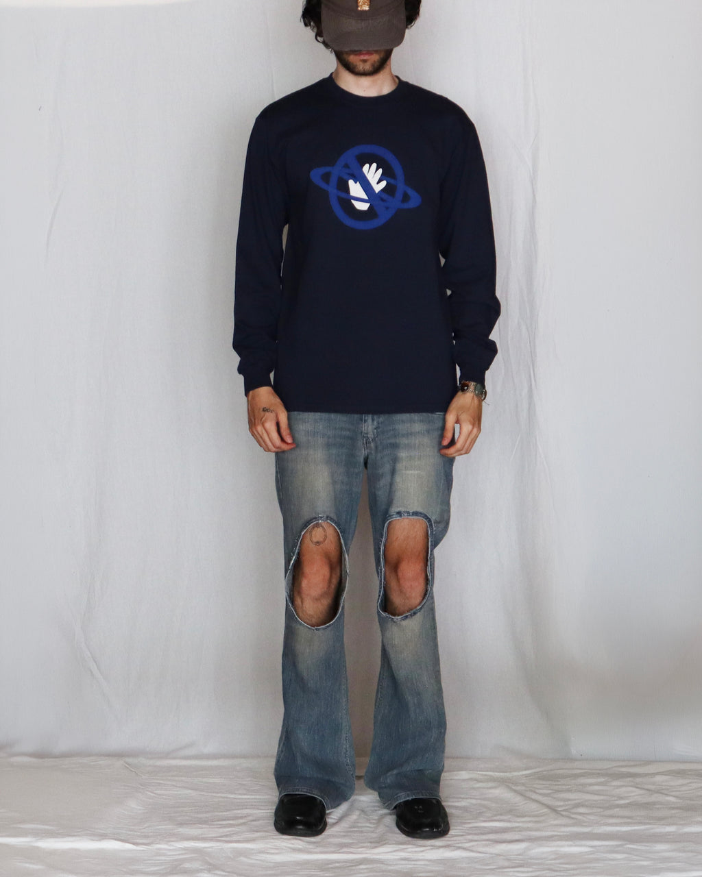 SATURN SIGN LONGSLEEVE NAVY BLUE